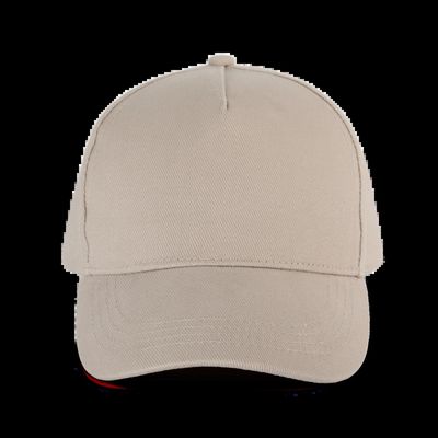 Gorra de algodón grueso con 5 paneles Beige