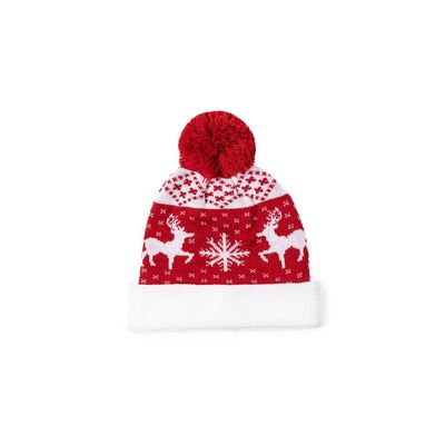 Gorro Navideño con Pom Pom a Juego Roj