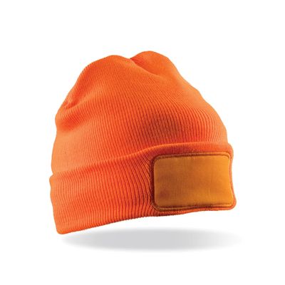 Gorro reciclado con parche de algodón Fluorescent Orange