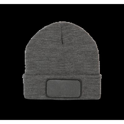 Gorro dobladillo con Parche Grey Heather