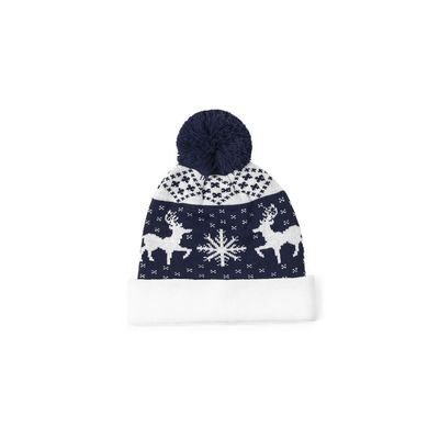 Gorro Navideño con Pom Pom a Juego Mar