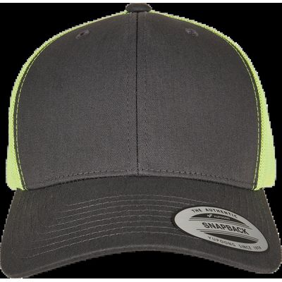 Gorra trucker retro bicolor Charcoal / Neon Green