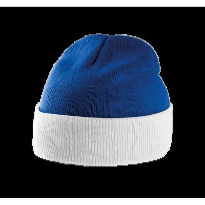 Gorro con dobladillo bicolor Royal Blue / White