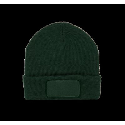 Gorro dobladillo con Parche Forest Green