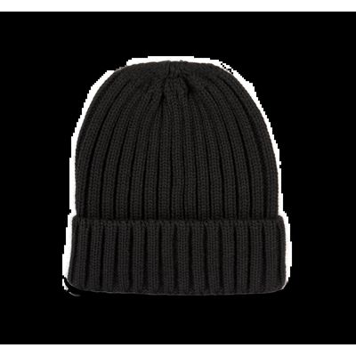 Gorro de punto canalé con dobladillo Black