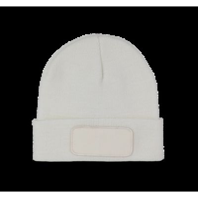 Gorro dobladillo con Parche White