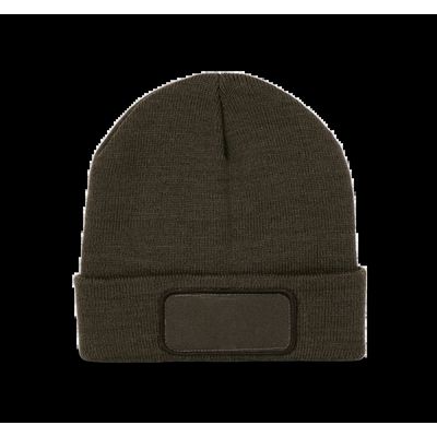 Gorro con parche y forro polar Dark Khaki