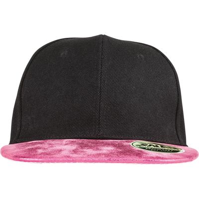 Gorra con Visera Plana y Ojales Black / Pink