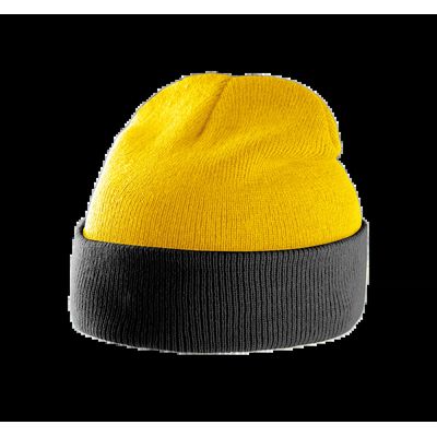 Gorro con dobladillo bicolor Yellow / Black