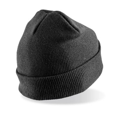 Gorro reciclado con parche de algodón Black