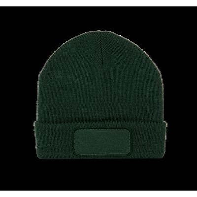 Gorro con forro polar y parche Forest Green