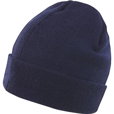 Gorro ligero cortavientos con polar y borde doblado Navy
