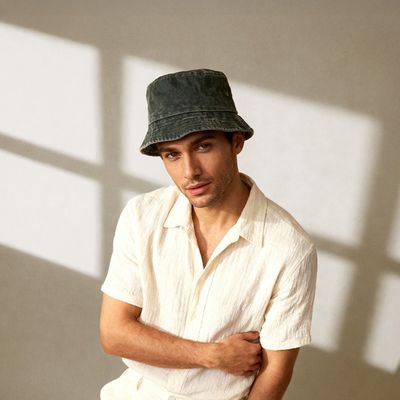 Gorro bob de algodón efecto lavado