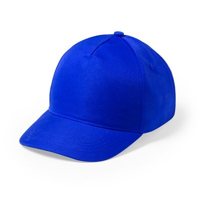 Gorra 5 paneles con cierre de velcro en microfibra/poliéster Azul