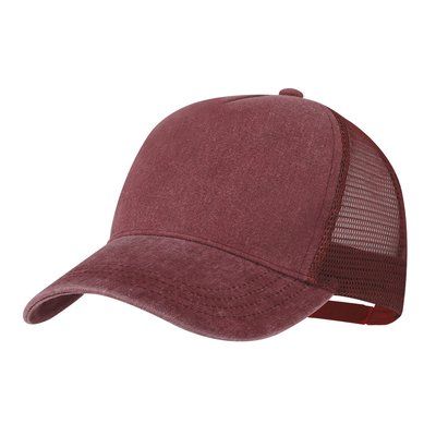 Gorra 5 paneles efecto lavado Roj