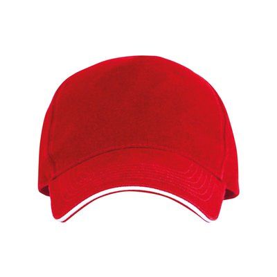Gorra de algodón 5 paneles antisudoral Rojo UNICA