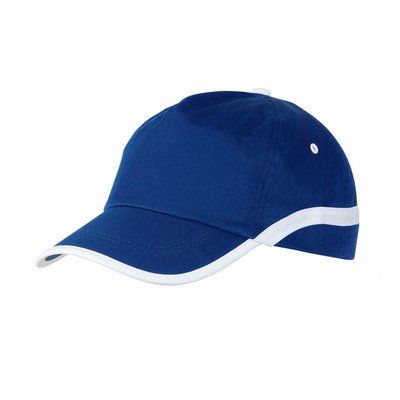 Gorra algodon 5 paneles ribeteada con cierre de velcro AZBL