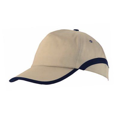 Gorra algodon 5 paneles ribeteada con cierre de velcro Kama