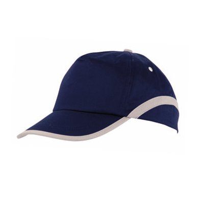 Gorra algodon 5 paneles ribeteada con cierre de velcro Maka