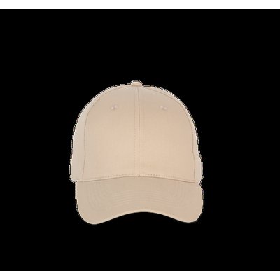 Gorra de algodón 6 paneles ajustable Beige