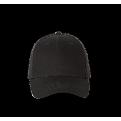 Gorra de algodón con 6 paneles y cierre ajustable Black