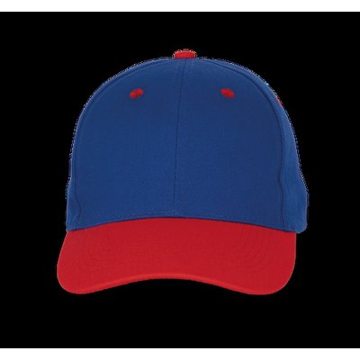 Gorra de algodón con 6 paneles y cierre ajustable Royal Blue / Red