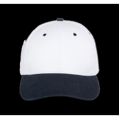 Gorra de algodón con 6 paneles y cierre ajustable White / Navy