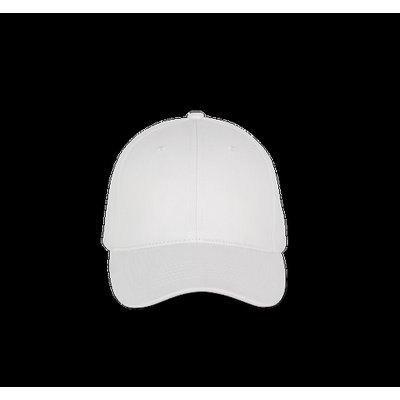 Gorra de algodón con 6 paneles y cierre ajustable White