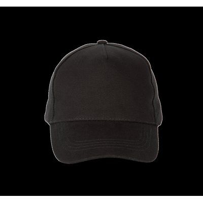 Gorra de algodón grueso con 5 paneles Black