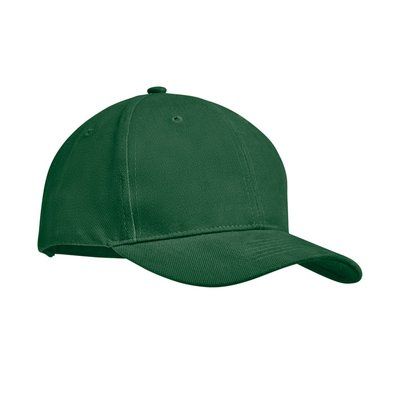 Gorra algodón grueso de 6 paneles con cierre de hebilla metal VERDE OSCURO