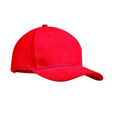 Gorra algodón grueso de 6 paneles Rojo