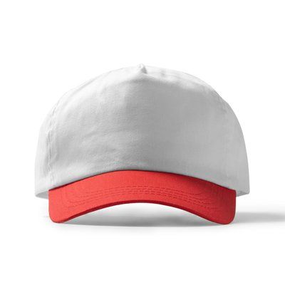 Gorra de algodón con modelos bicolor Blanco/Rojo Talla Única Adulto