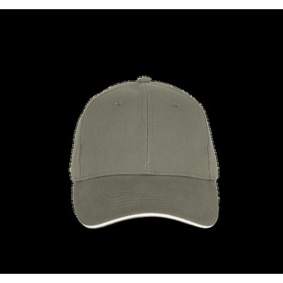 Gorra de algodón orgánico con cierre ajustable Almond Green / Ivory