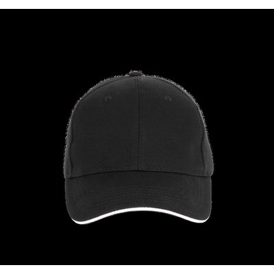 Gorra de algodón orgánico con cierre ajustable Black / White