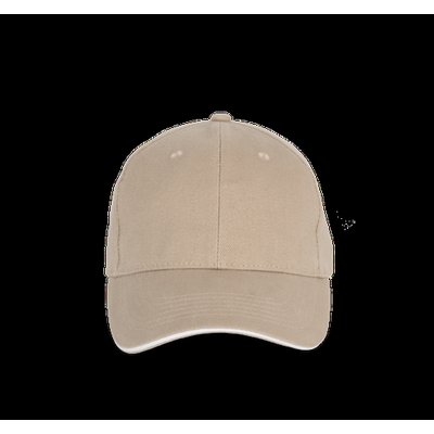 Gorra de algodón orgánico con cierre ajustable Wet Sand / White
