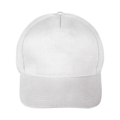 Gorra Algodón Peinado 5 Paneles con Velcro Blanco