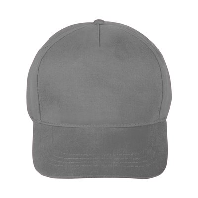 Gorra Algodón Peinado 5 Paneles con Velcro Gris