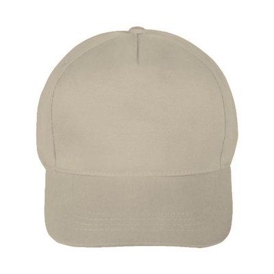 Gorra Algodón Peinado 5 Paneles con Velcro Natural
