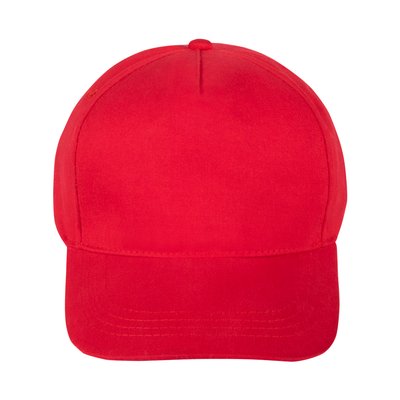 Gorra Algodón Peinado 5 Paneles con Velcro Rojo