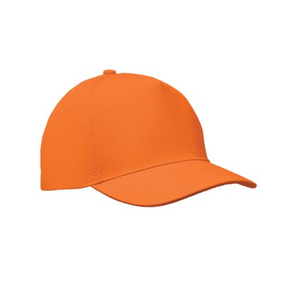Gorra béisbol 5 paneles algodón Naranja