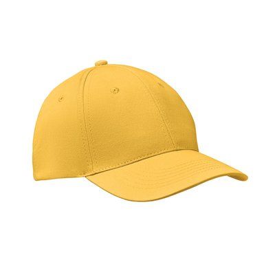 Gorra de béisbol en algodón grueso con cierre velcro Amarillo