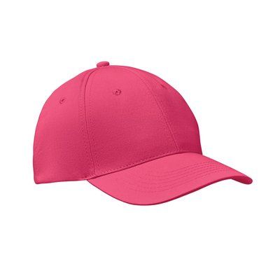 Gorra de béisbol en algodón grueso con cierre velcro Fucsia