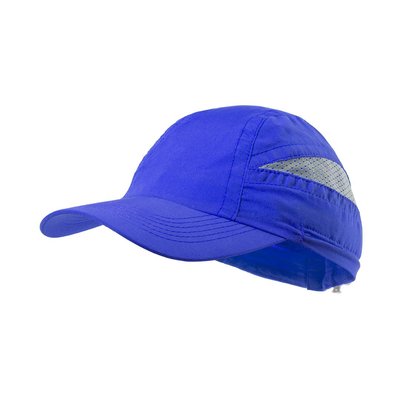 Gorra deportiva de 7 paneles con redecilla para el sudor Azul