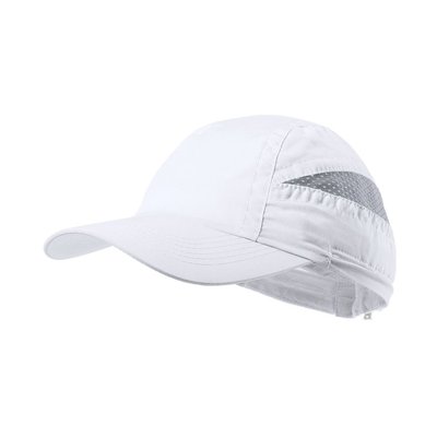 Gorra deportiva de 7 paneles con redecilla para el sudor Blanco