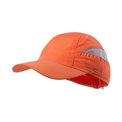 Gorra deportiva de 7 paneles con redecilla para el sudor Naranja