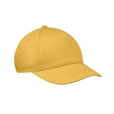 Gorra infantil de 5 paneles y ajuste de velcro Amarillo