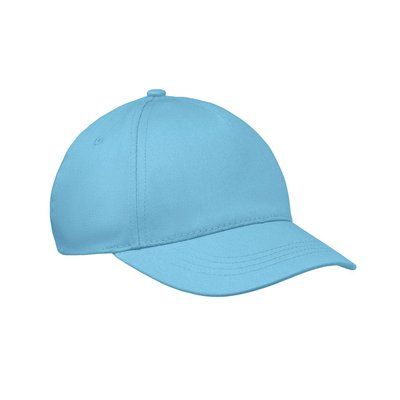 Gorra infantil de 5 paneles y ajuste de velcro Azul Bebé