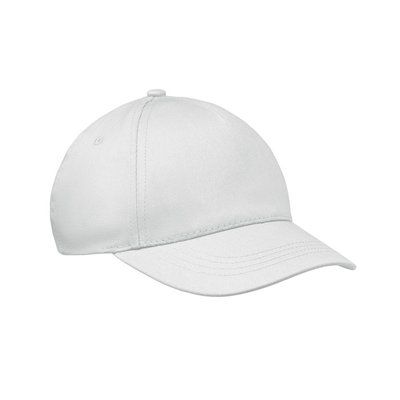 Gorra infantil de 5 paneles y ajuste de velcro Blanco