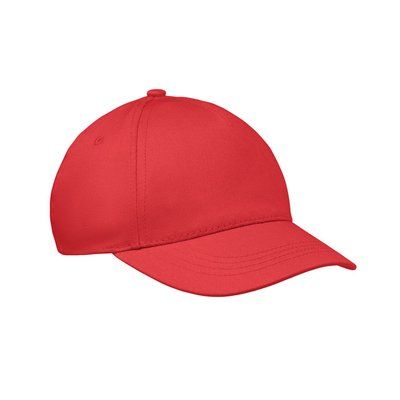 Gorra infantil de 5 paneles y ajuste de velcro Rojo