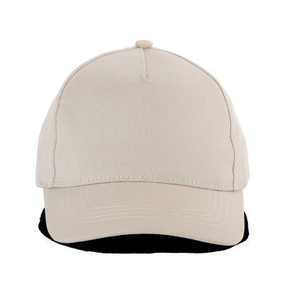 Gorra infantil de algodón con velcro Beige